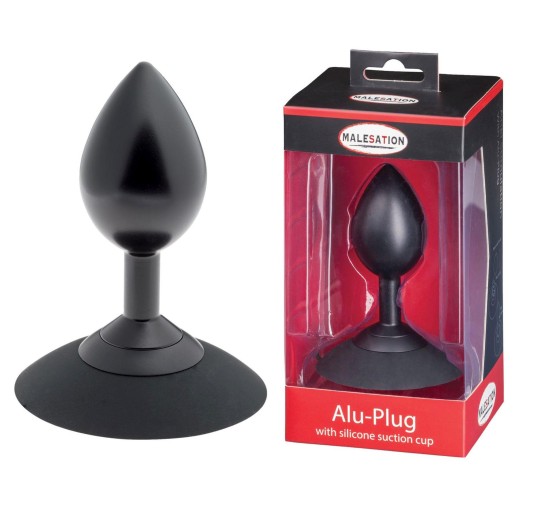 MALESATION Alu-Plug with suction cup large, black